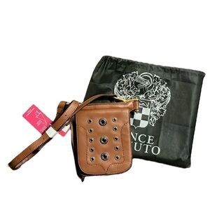 Vince Camuto Robin Convertible Studded Belt Bag in Pine Cone Color with dustbag